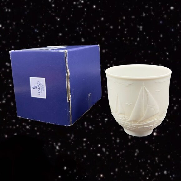 Lladro Collectors Society 1997 SAILING THE SEAS CUPS CANDLE HOLDER VOTIVE WHITE - Picture 11 of 13